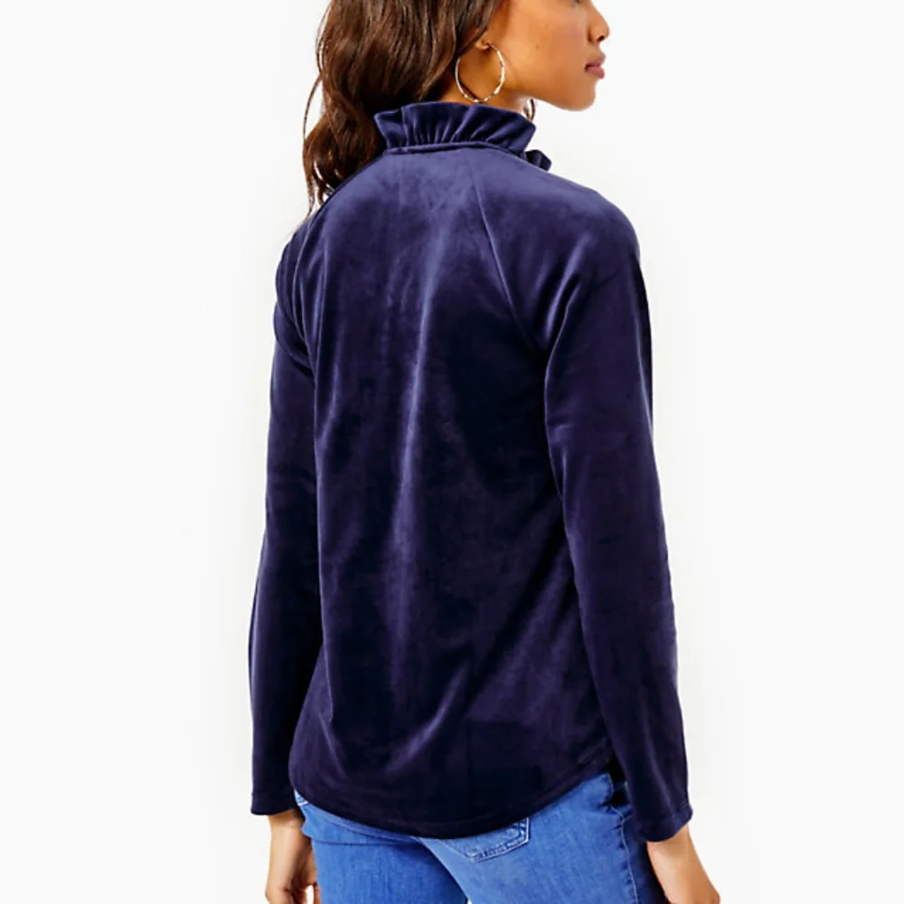 Lilly Pulitzer Skipper Round Hem Velour Popover - Picture 4 of 9